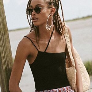 Enza Costa Silk Rib Asymmetrical Strappy Tank